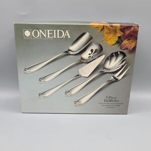 5 Piece Oneida Tidbit Set 9346 In Box Sealed In Plastic